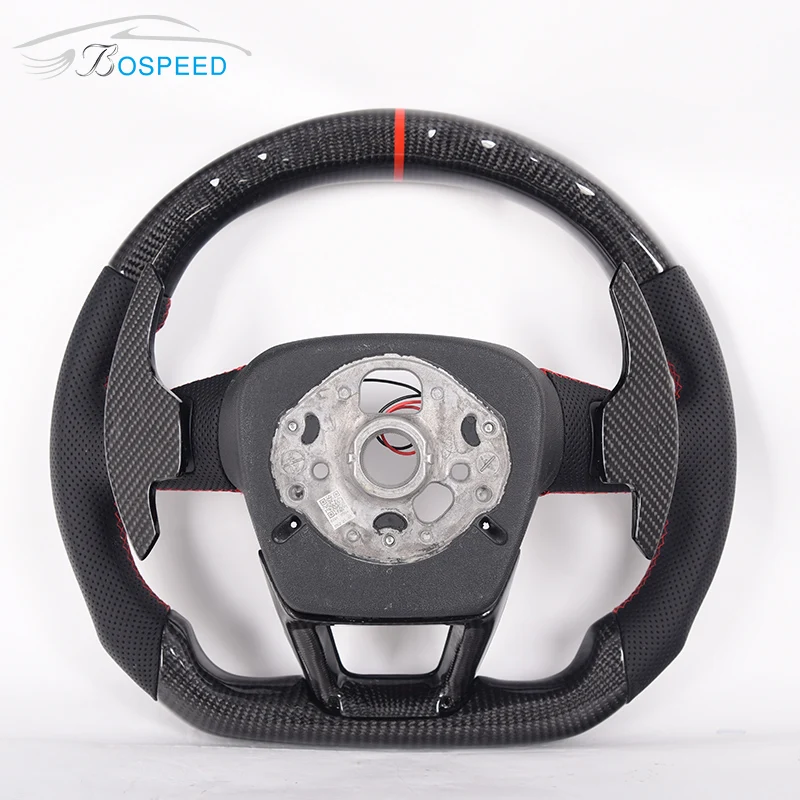 for Audi A4 B6 B7 R Line S3 8v Rs3 8v S4 B8 A5 B8 R8 Sline A3 8v A5 B8.5 Leather Carbon Fiber Led Steering Wheel