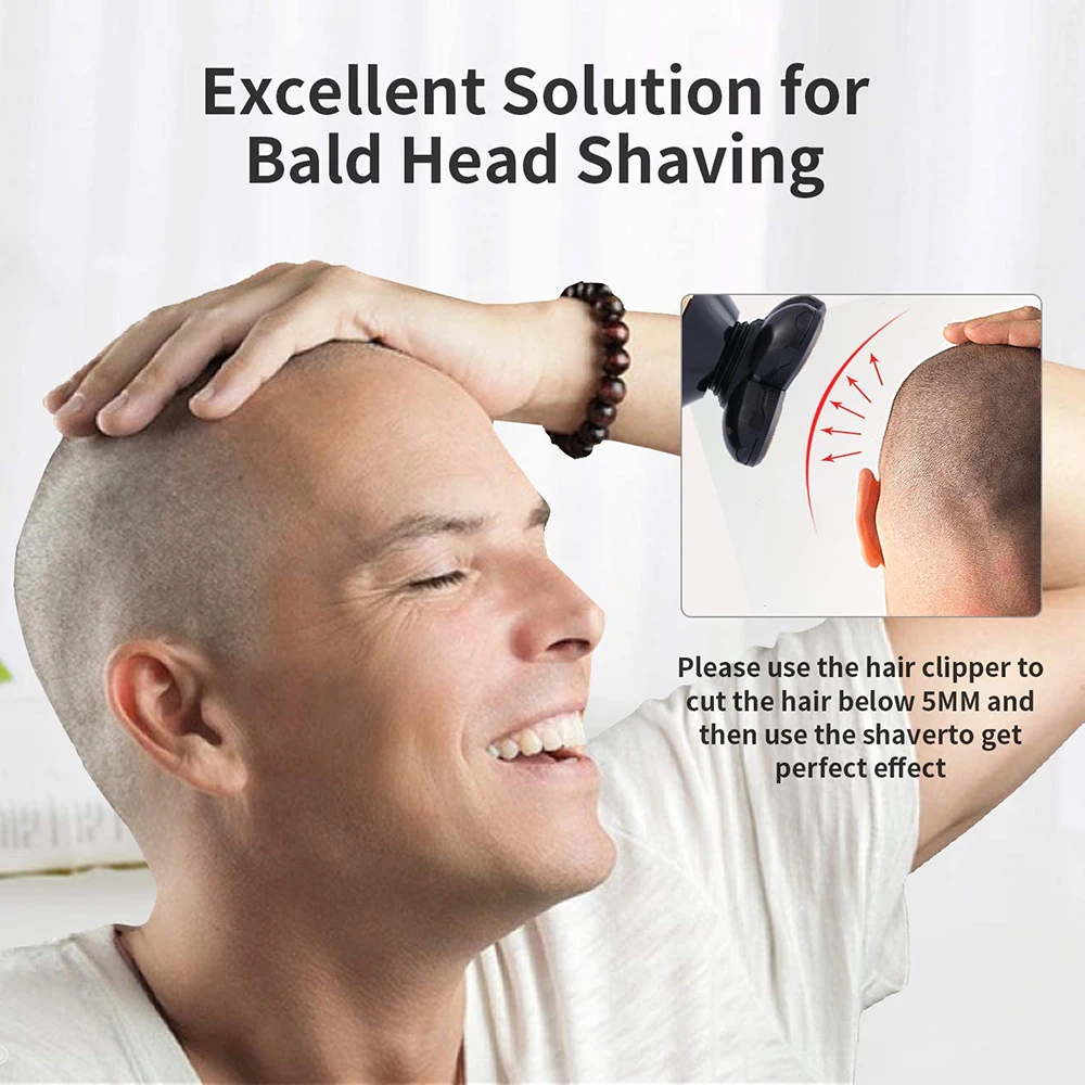 6 In 1 Portable USB Rechargeable 5 Heads Shaver Waterproof grooming kit Shaver skull shaver