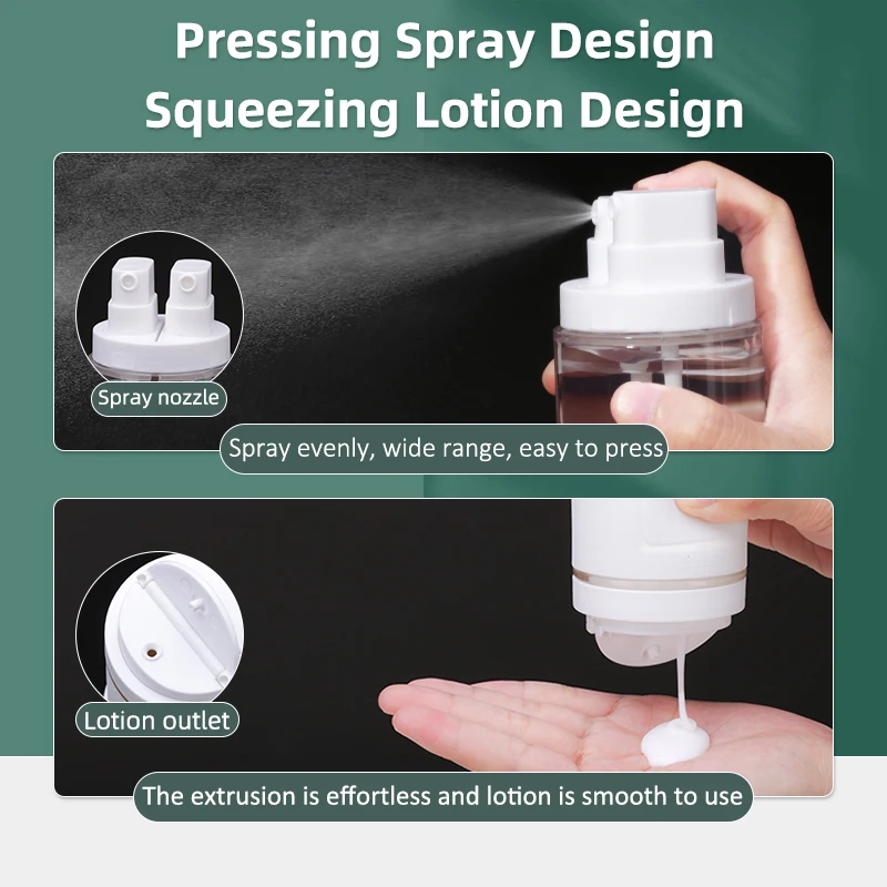 4 In 1 Skincare Spray Pump Dispenser Bottle Travel Silicone Refill Cosmetic Shampoo Lotion Soap Bottle Travel Kit For Skin Care