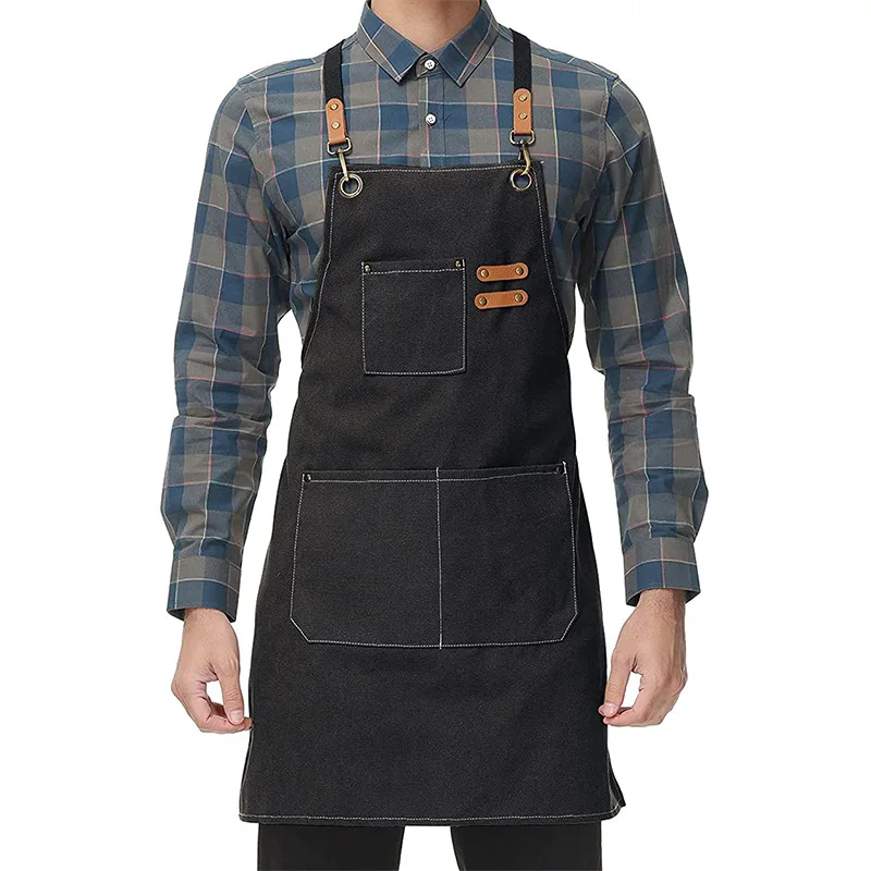 Hot Crossback Canvas Heavy Duty Woodworking Apron Garden Barista Apron