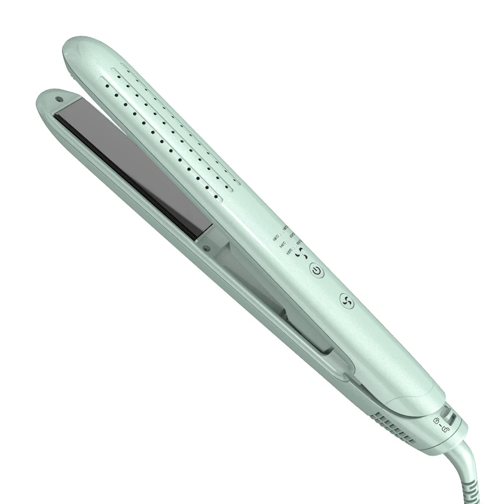 New Design 360 Degree 2-in-1 Cool Air Hair Styler Tourmaline Plate Hair Straightener and Curler with LED Display Swivel Cord