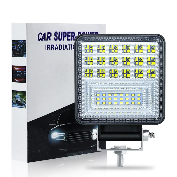 126W 48MM super bright 6000k led working light tractor square quality off-road led work light