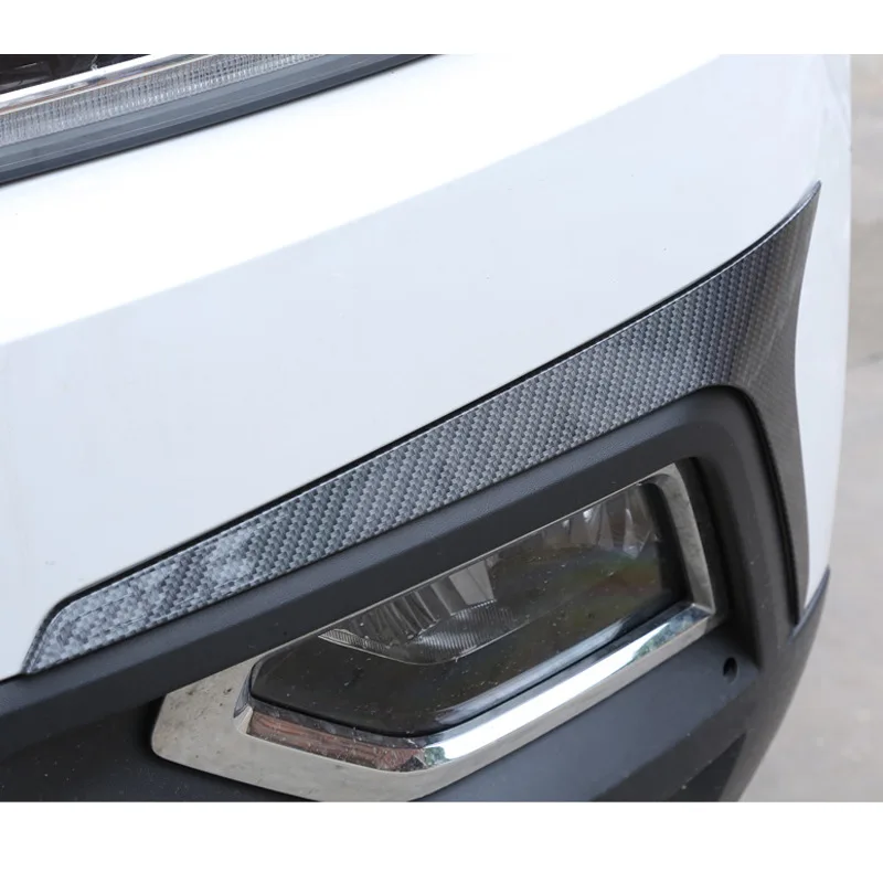 Teramont  light carbon fiber color anti-collision protection strip paste front face protection strip lamp eyebrow sticker
