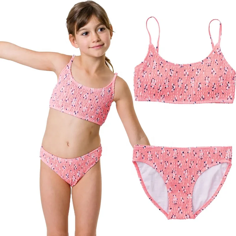 custom design kids girls bikini 2 pieces kids swimsuit  high quality girls swimwear 12 year old girl bikini