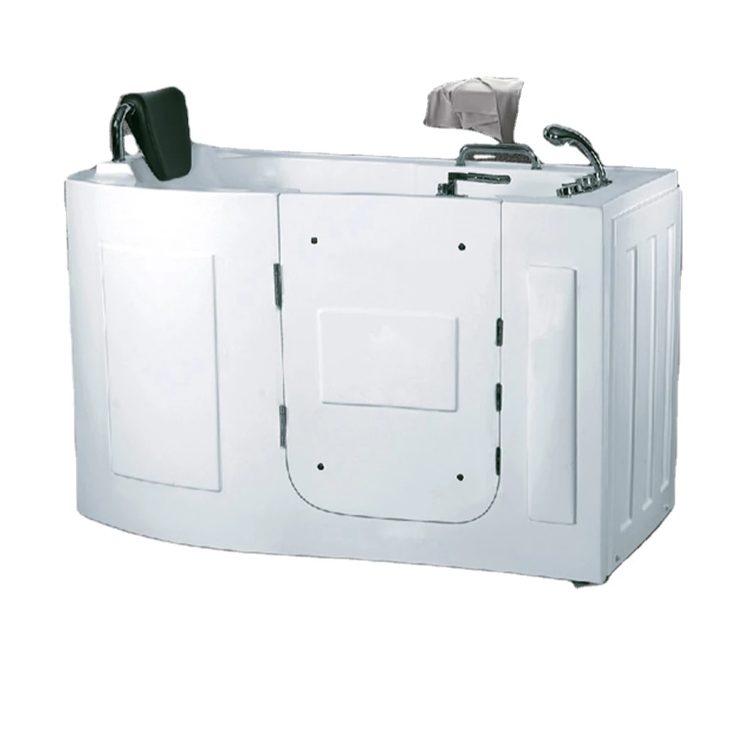 Acrylic Whirlpool and Air SPA Right Side Door Walk-in Bathtub in White Dx1004