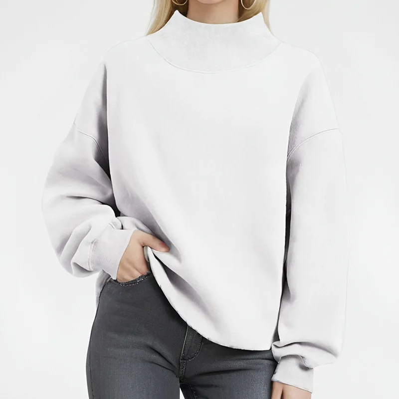 Nuesafe Custom Sweater Sublimation Oversized Sweatshirt Custom Logo Clothing Blank Cross Shoulder Stand Collar Sweatshirts