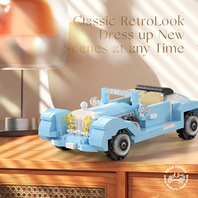Moyu MY97122-23 Classic Vintage car model pieces are put together to assemble toy blocks 3D stereo puzzle wedding car gift toys