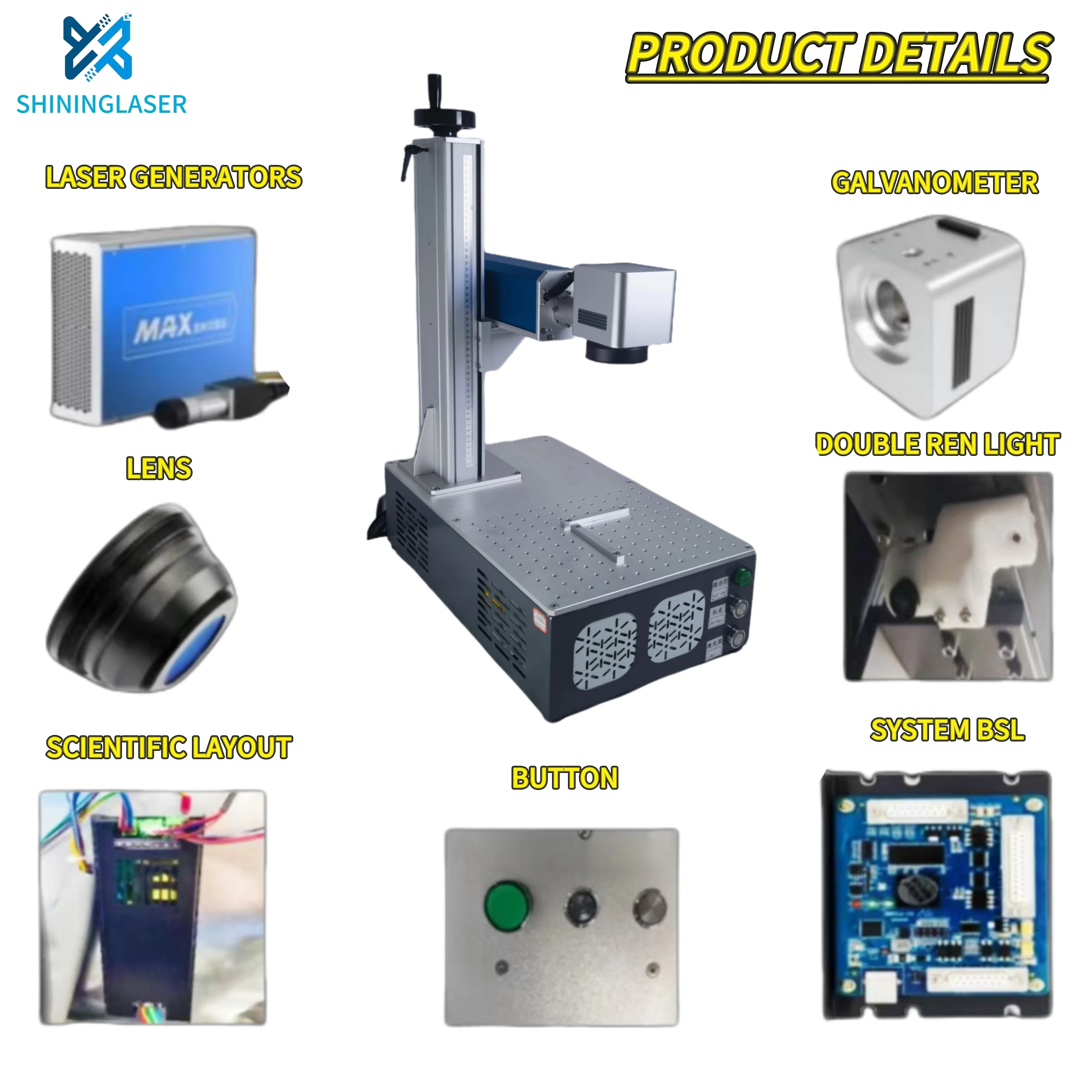 Fast Speed 3w Laser Marking Machine With JPT air Cooling 2D/25D/3D Laser Equipment for Glass Arylic