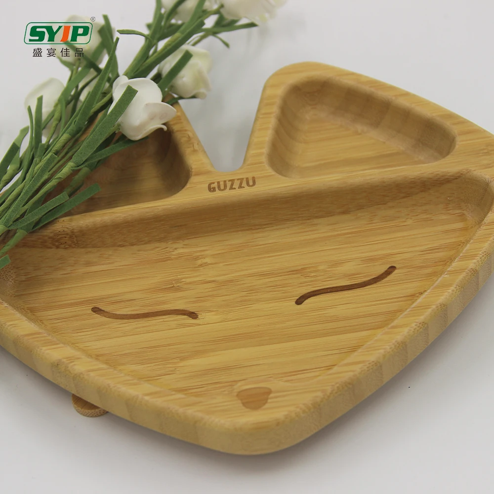 Wholesale Baby Tableware Dining Wooden Baby Feeding Plate Set