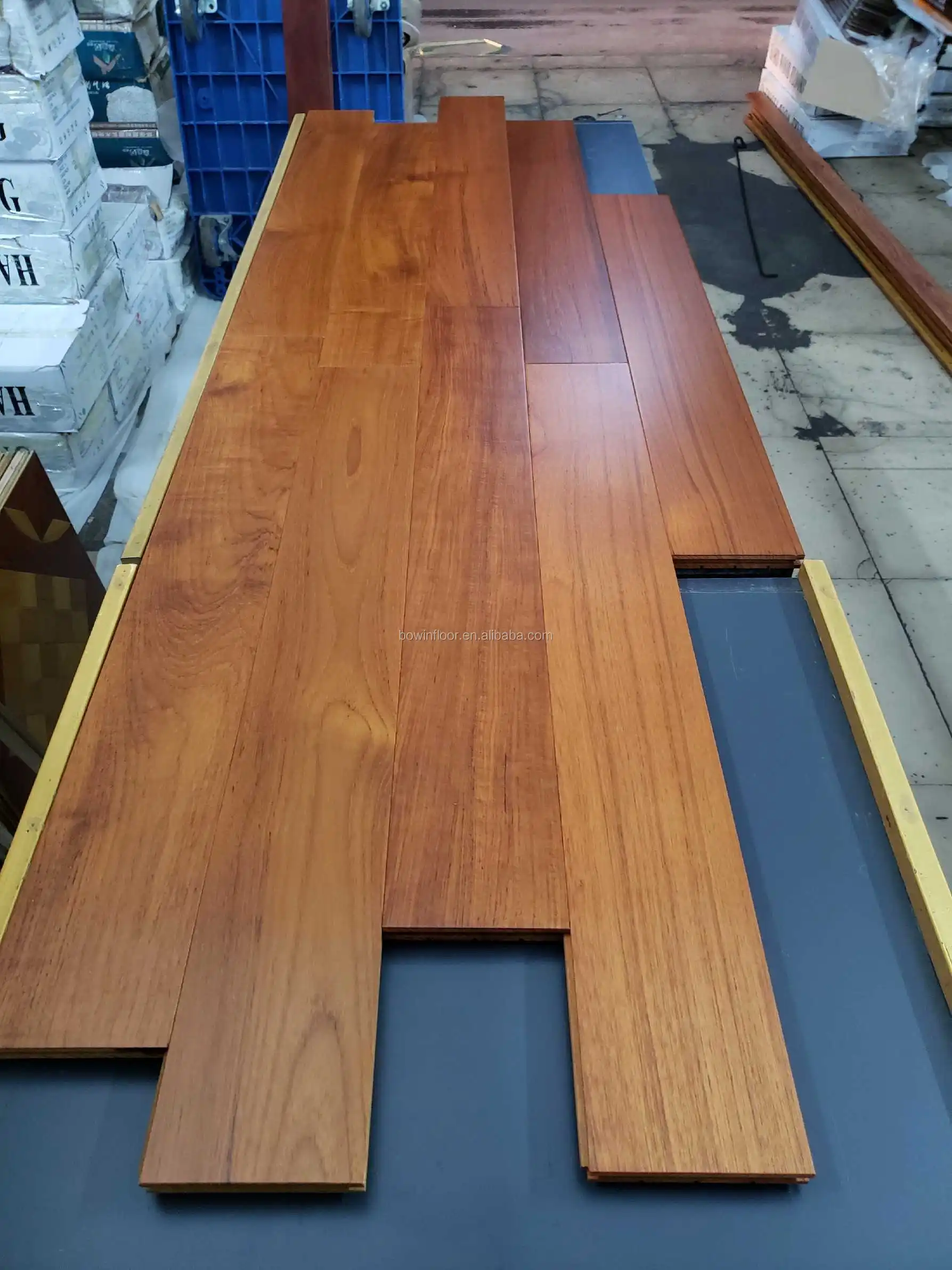 UV smooth Burma teak solid wood flooring