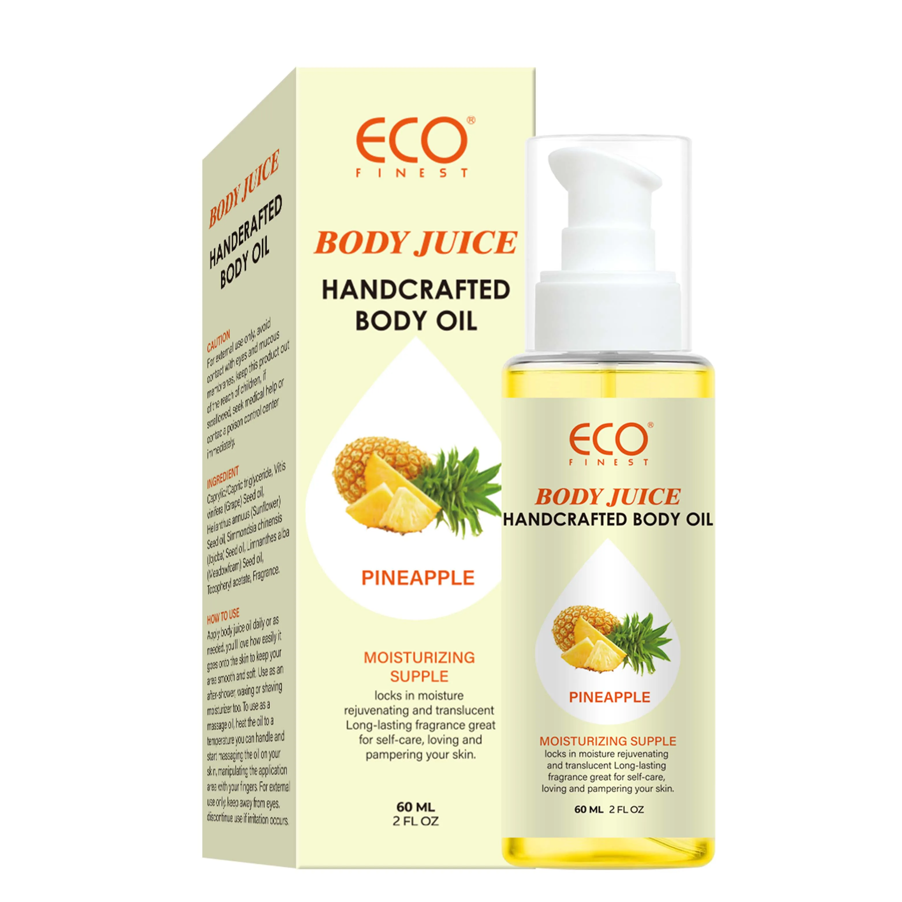 100% Vegan Natural Hydrating & Deep Moisturizing Long Lasting Fragrance Pineapple Body Oil For Women -462242