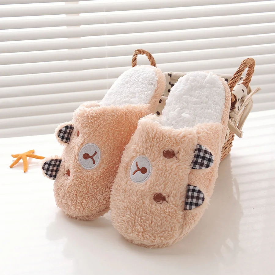 New Winter Women Slippers Home Women Shoes Cute Cartoon Fashion Lovely Bear Pig Couple Indoor House Slippers With Fur