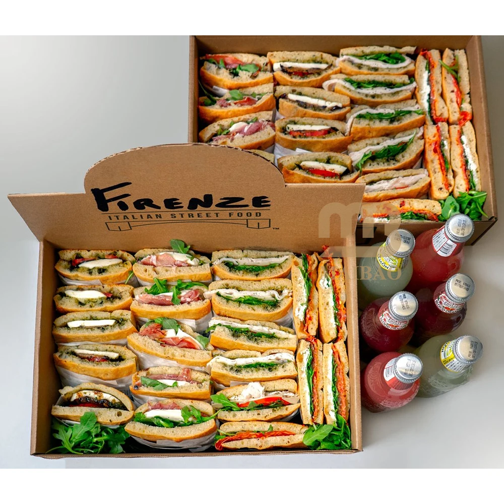 custom carton to go fast food packaging easy Foldable chips burger french fries chicken wing sharing size paper lunch box pack