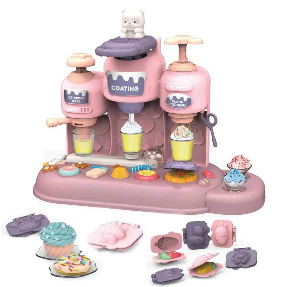 High Quality Manual Diy Ice Cream Sushi Toy Simulation Children Toys Kitchen Handmade 8-Color Rubber Mold  For Preschool Kids