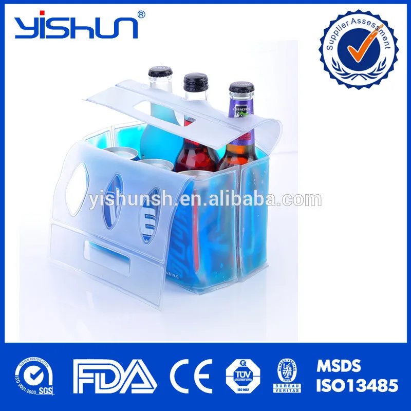 Bottle Cooler Gel Ice Pack for Six Bottle Wine Chiller Bag Accept Customized Logo PVC Reusable Customized Color Daily Life YS-JT
