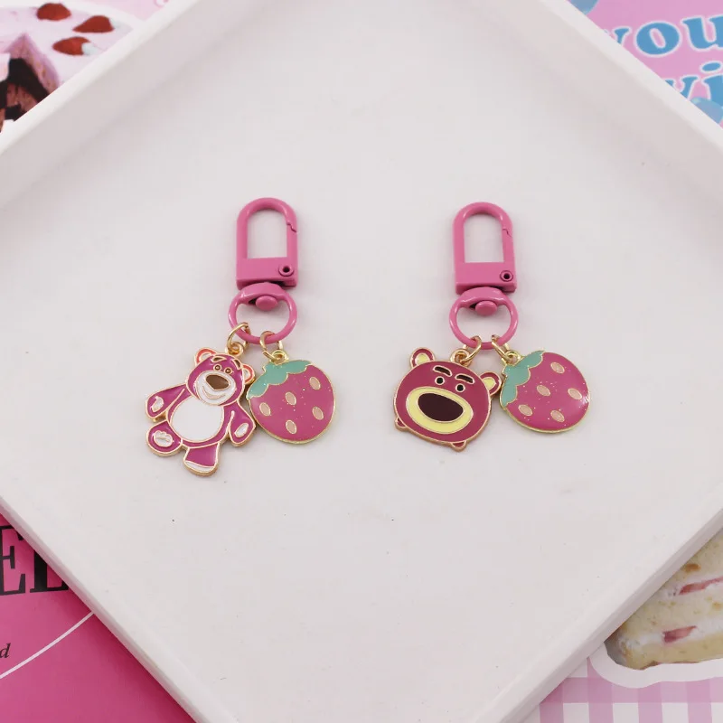 Lovely Cartoon Mouse Lot so Bear Design Metal Key Chains Anti-Lost Keyrings Backpack Bag Pendant Car Key Decoration Accessory