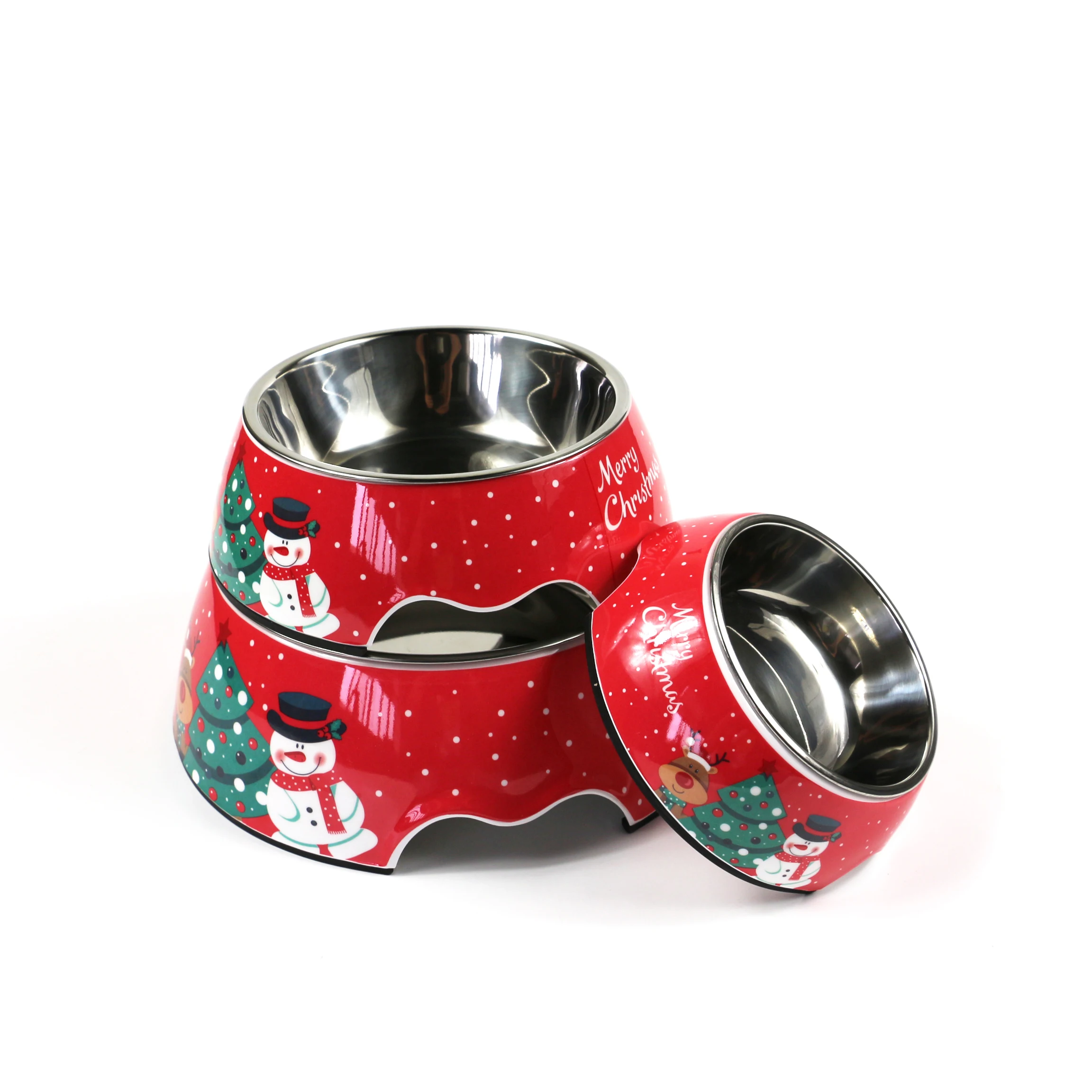 Customized Three Size Stainless Steel Dog Melamine Dog Bowl custom pet bowl