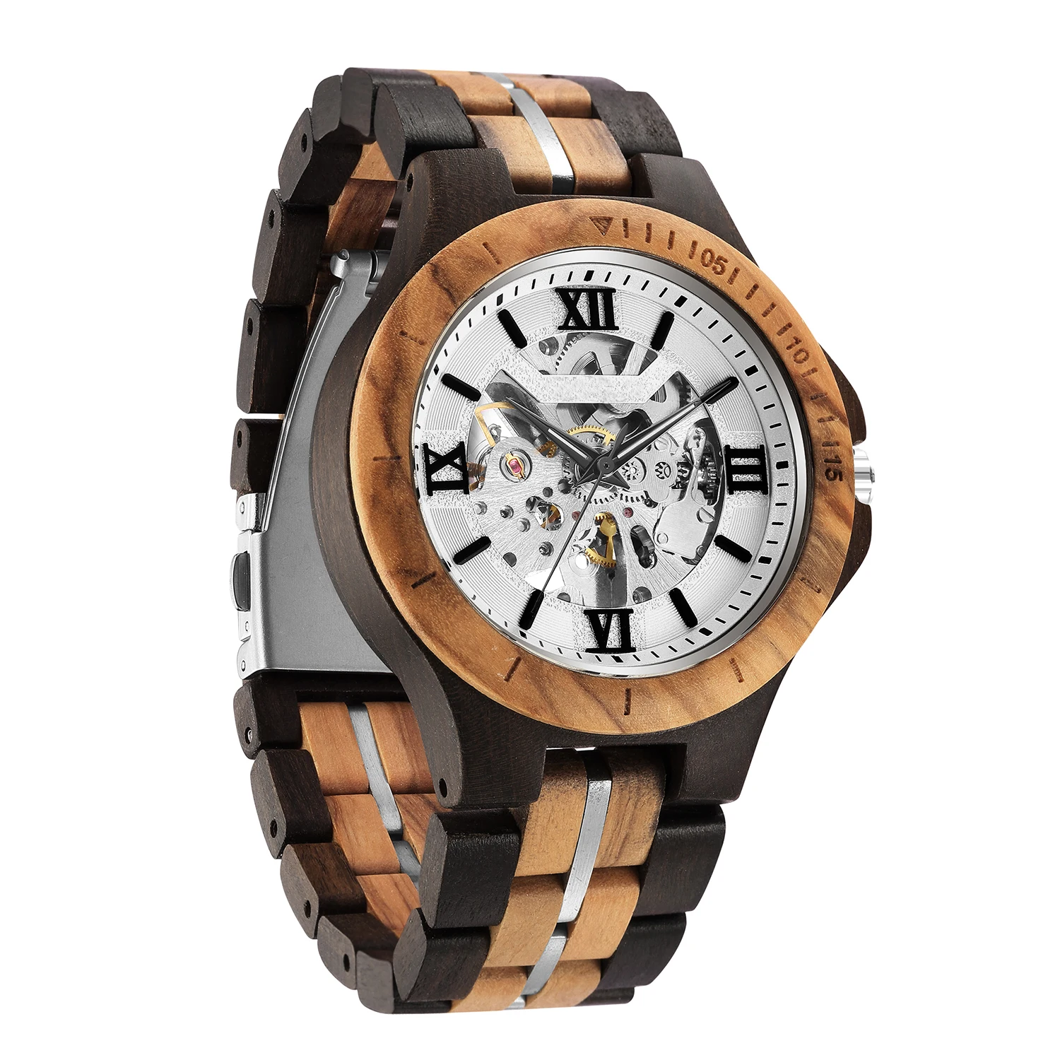 Luxury Men Watches Wood Mechanical Watch Wood Wristwatch Wood Gift to Men
