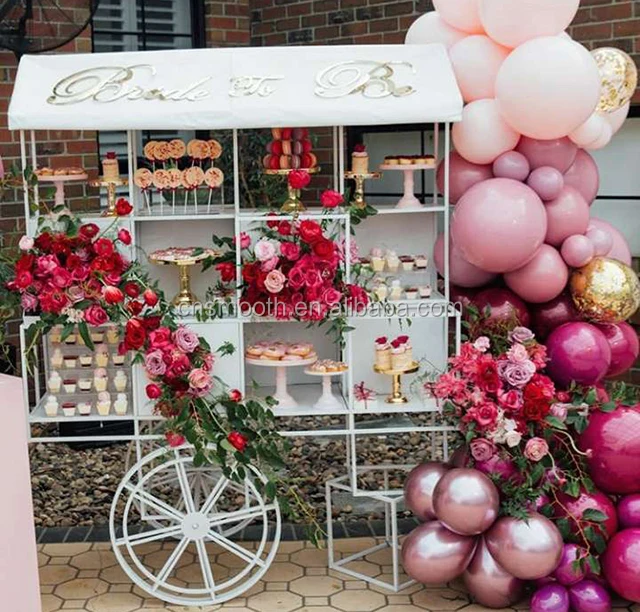 Custom Candy Cart Display Dessert Flower Cart For Wedding Cake Candy flower decoration