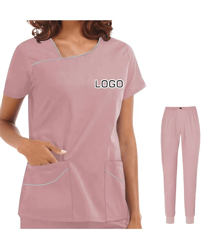 Custom Wholesale Manufacturer Hospital Uniform Women Scrub Top And Jogger Scrub Pants Nurse Medical Scrubs Set