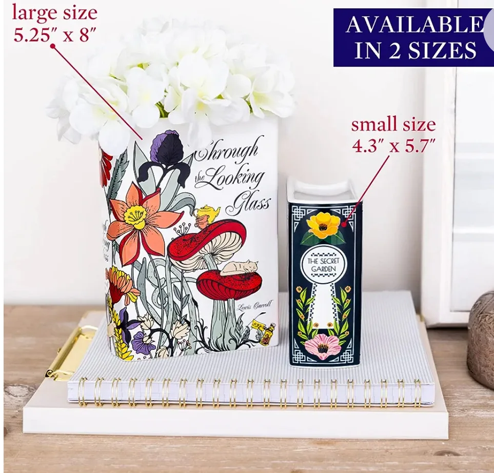 2024 New Fancy Idea Porcelain&Ceramic Book Vase with Beautiful Patterns Luxury Vase for Desk and Cabinet Decoration