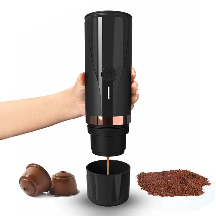 Portable Espresso Machine Compatible with Ground Coffee or Capsule Coffee USB Rechargeable Aluminum Coffee Maker