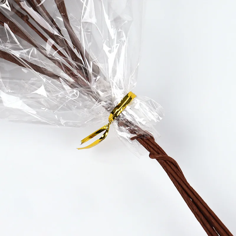 Metallic Roll Green Twist Tie Natur Golden Paper Dauble Wire 100% Pet Packaging Twist Tie Wire Gold and Silver Cable Tie