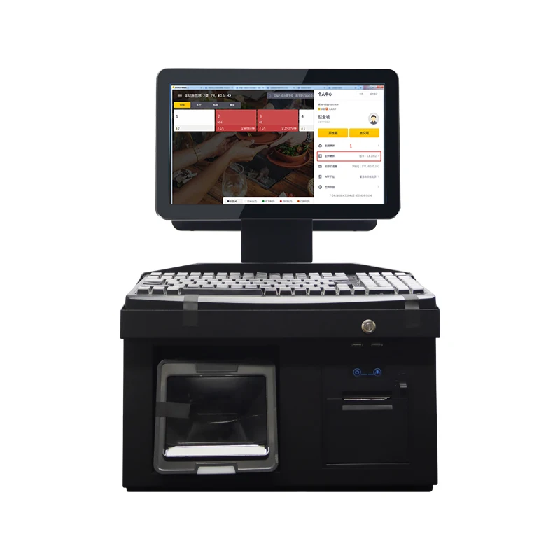Wholesale 14 Inch Desktop Dual Screen Pos All In One Cash Register POS Systems for Restaurant Supermarket