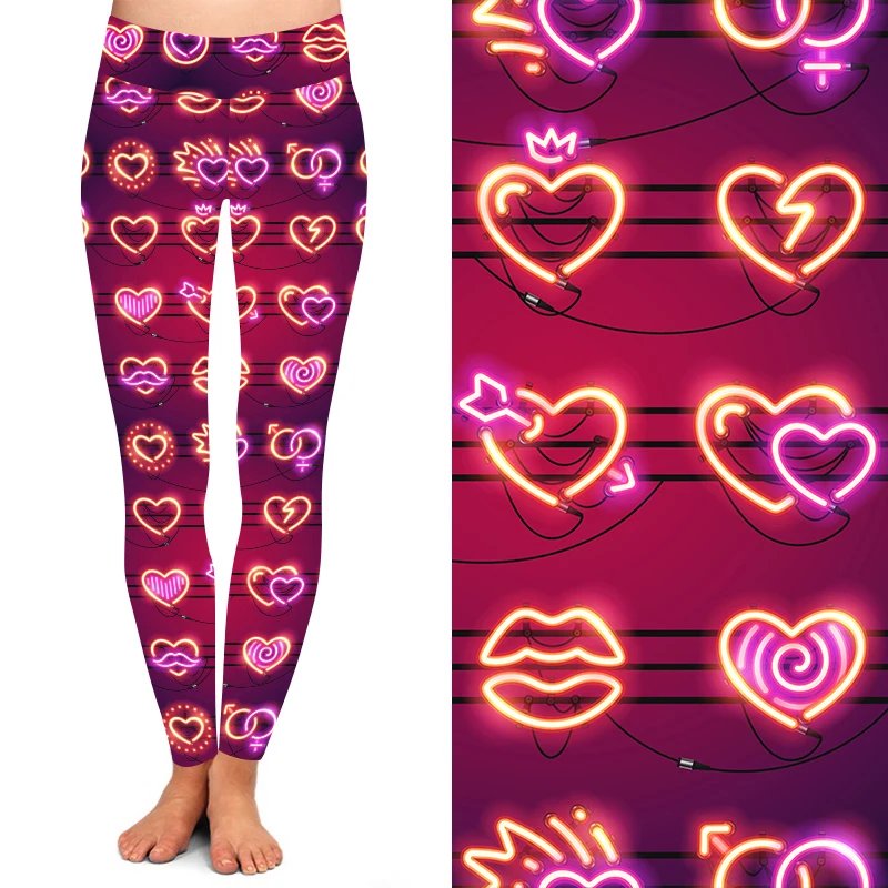 Love letter print Valentine Legging Newest design wholesale 92% Polyester 8% Spandex 230gsm digital Print women leggings