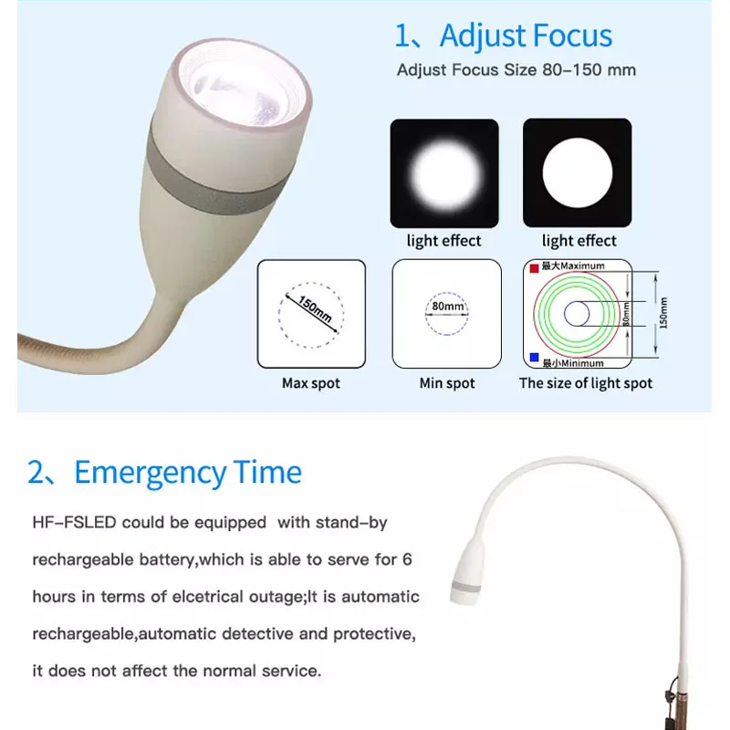 HF examination lamp medical exam light on wheels energy saving LED examination lamp