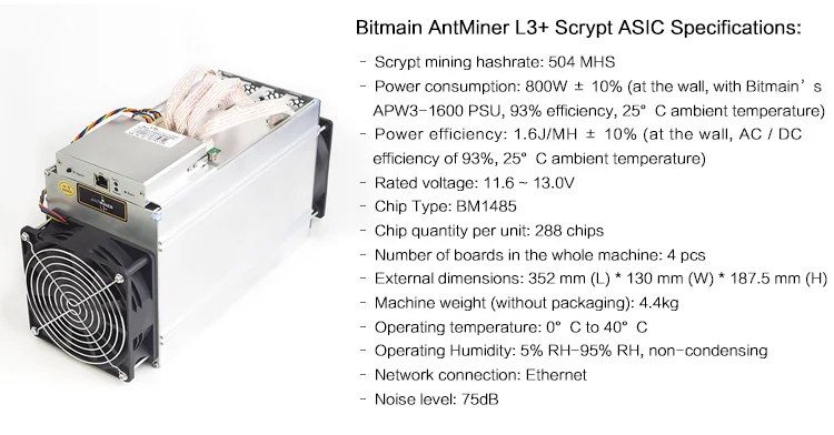  2021 базовые майнеры биткоинов используемые L3 + 504Mh/s Scrypt алгоритм 910 Вт генерирование litecoin Bitmain l3 hashboard