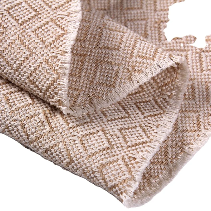 cotton jute fabric high quality jacquard weave cotton burlap linen fiber cover for sofa background burlap shoes bag fabric