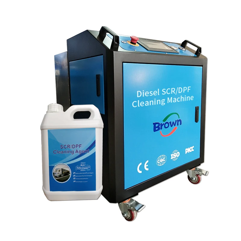DPF cleaning machine for automotive diesel exhaust converters is equipped with various sealing joints