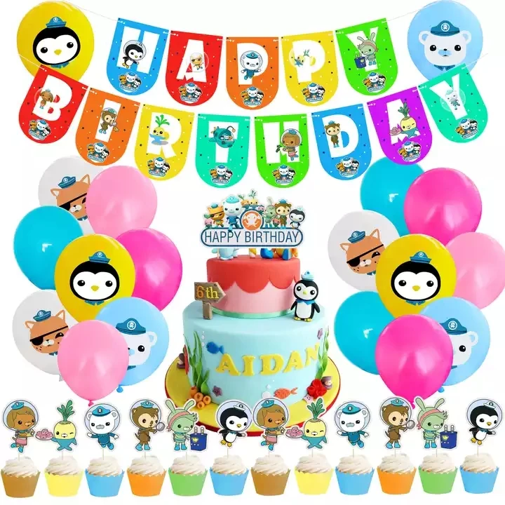 Ocean Theme Birthday Party Decoration Whale Clown Fish Dolphin Shark Latex Balloon Set Baby Shower Decorations