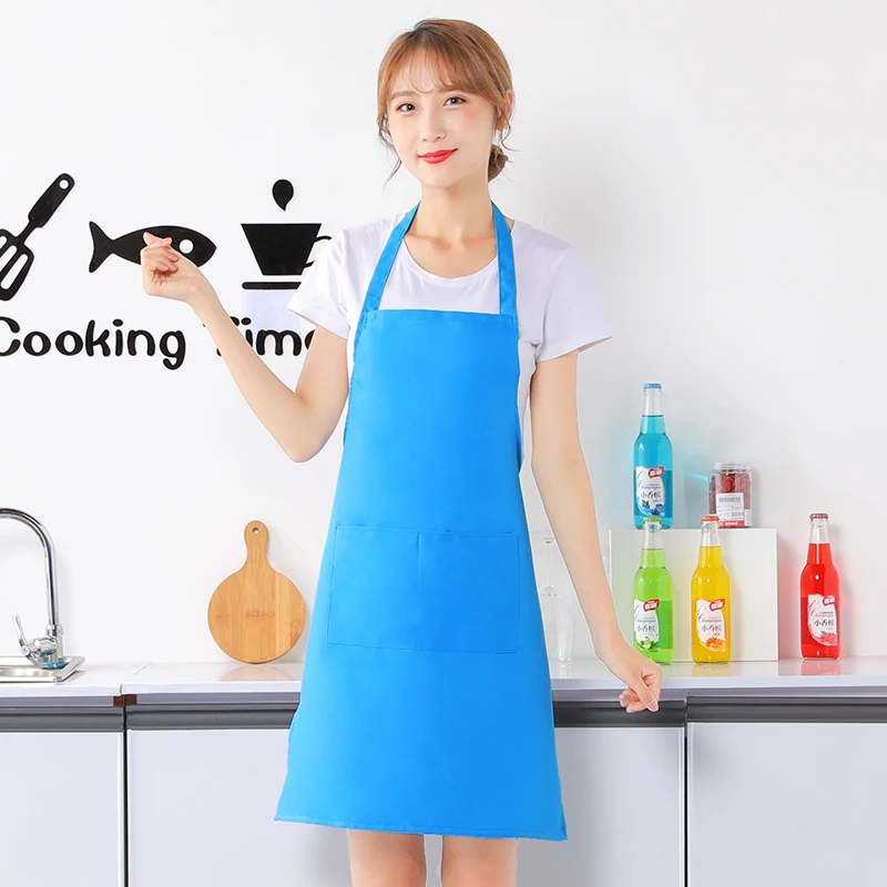 Custom Logo Unisex Sleeveless Chef Apron Uniform Cloth With Pocket for Kitchen Gardening Restaurant Cafe