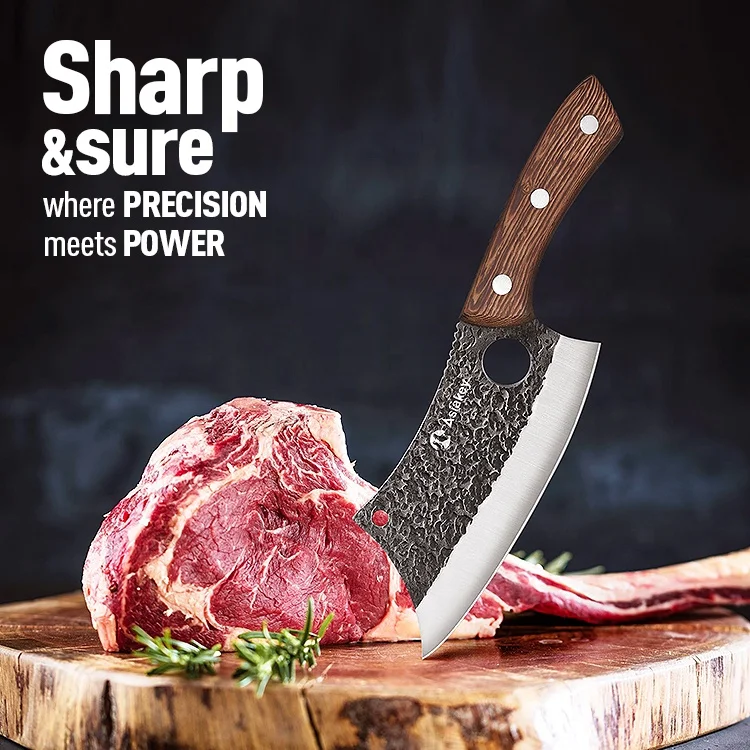 Home and Kitchen Metal Chef Knife Handmade Forged Meat Cleaver Slaughter Boning Butcher Knives Sets