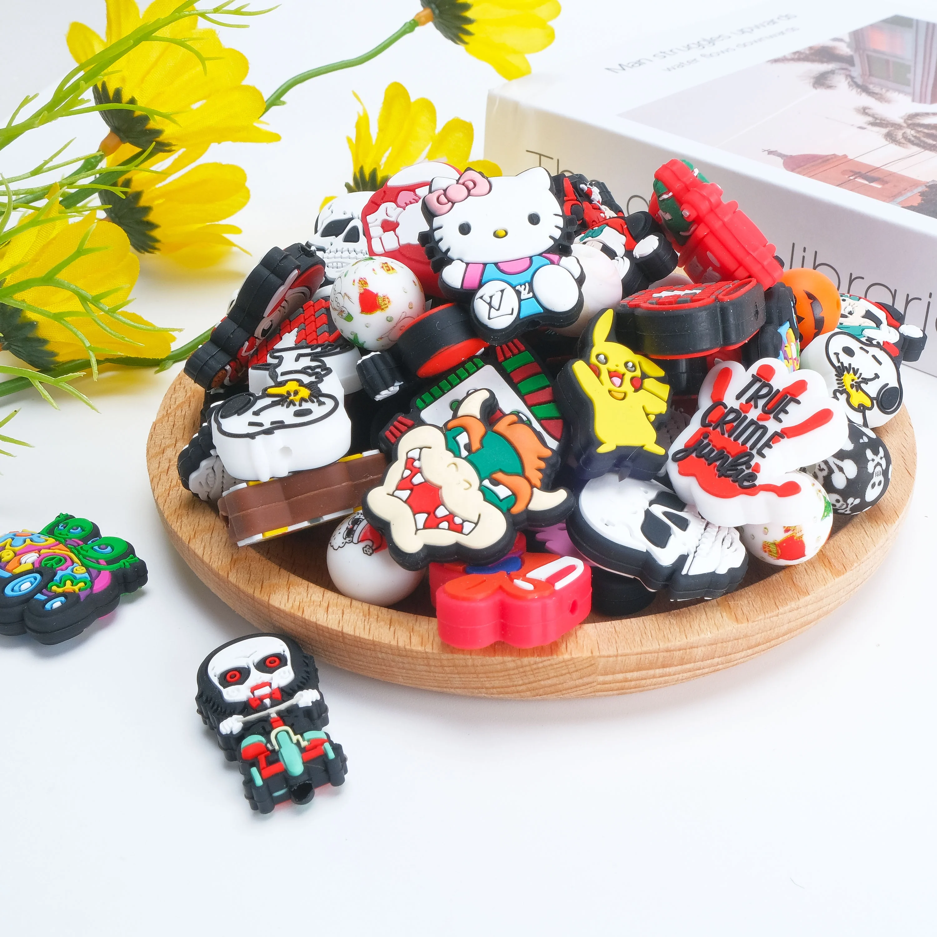 XZZTECH Silicone Beads Christmas Designer New 2023 Cartoon Wholesale Silicone Focal Beads For Pen Making