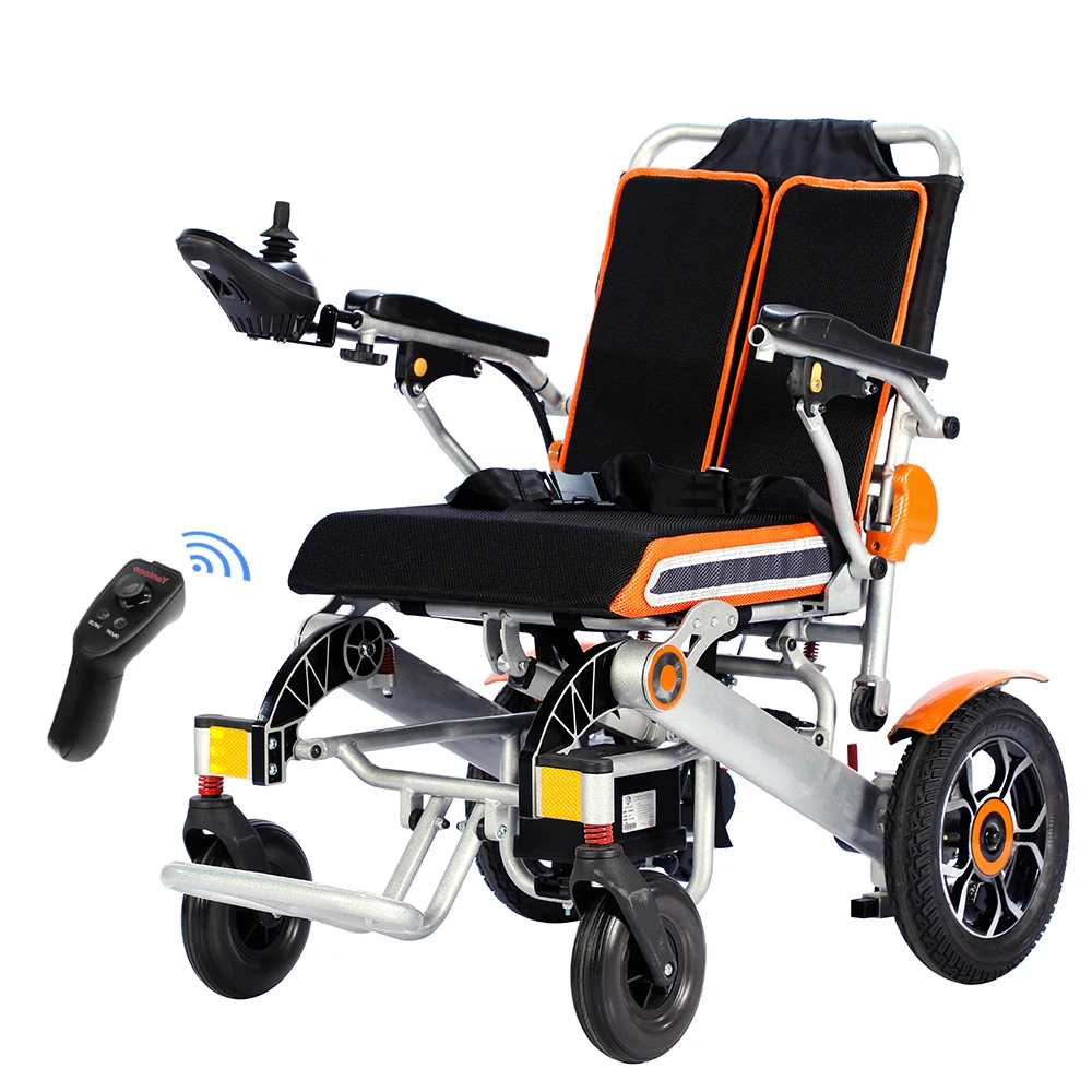 Factory price electric wheelchair light weight with automatic folding and remote control lithium battery 6AH and reclining