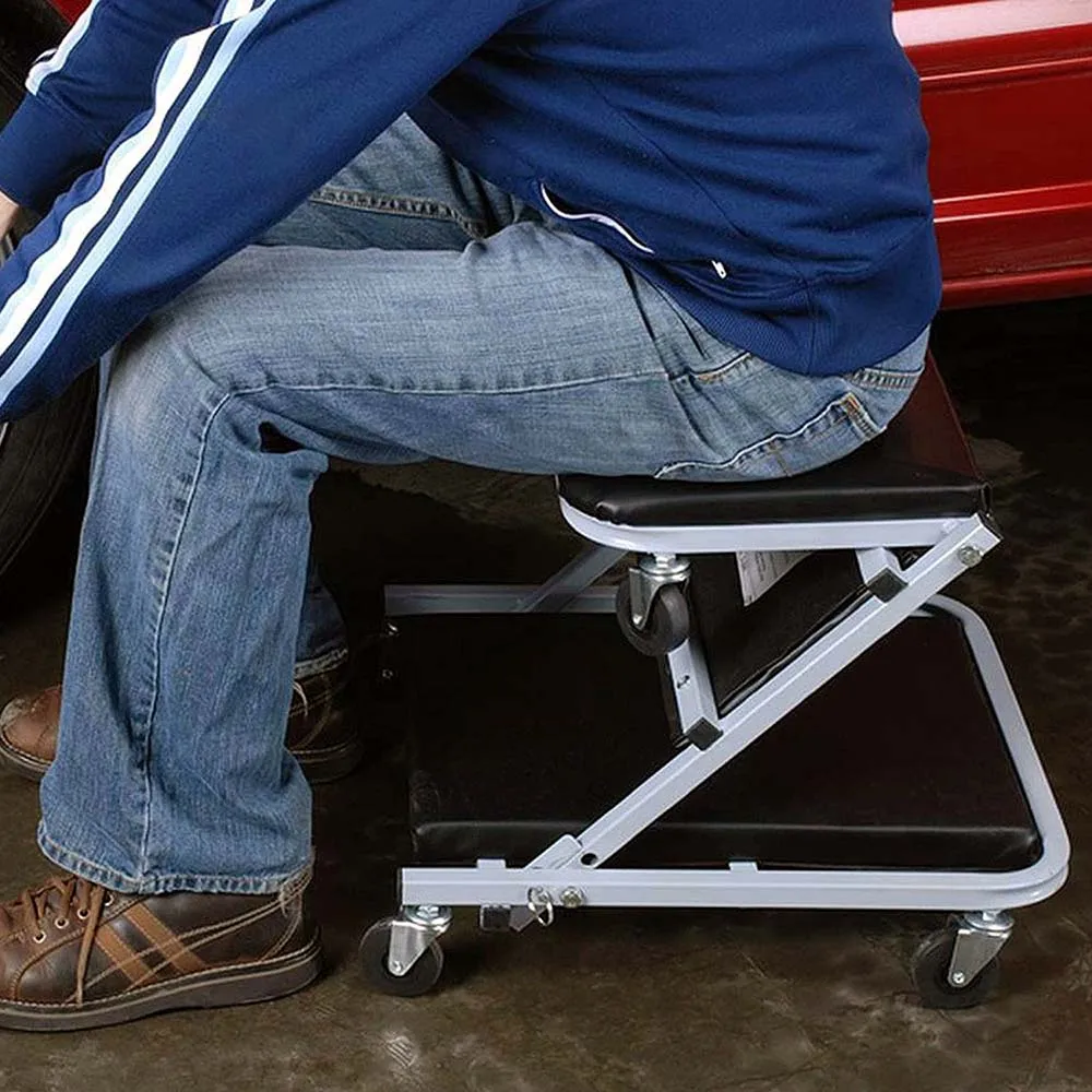 Factory Direct Z-shape 40 Inch 7 Wheels Collapsible Car Creeper Skateboard For Car Repair Shop