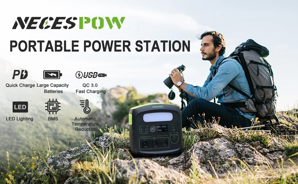 Newsmy N7576 электростанция NECESPOW 700 Вт портативная уличная батарея LiFePO4 солнечная зарядка аварийная Резервная мощность 576Wh/180000mAh