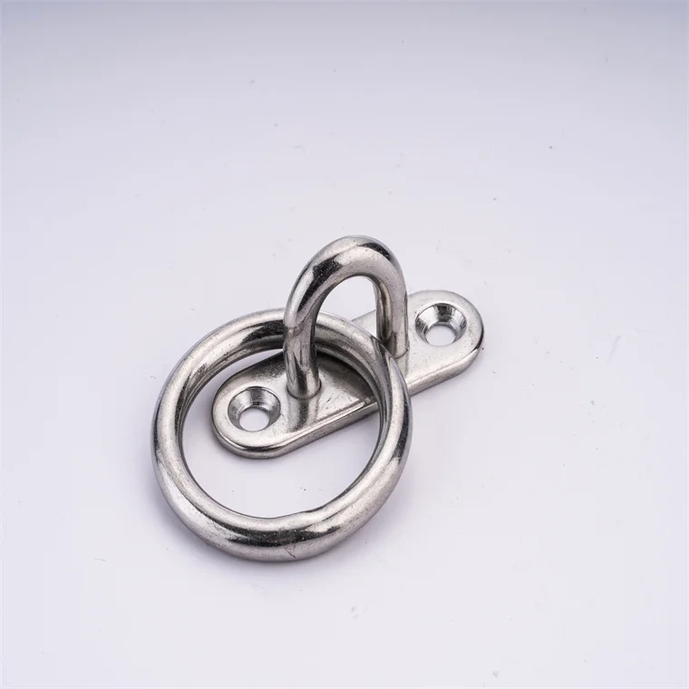 manufacturer High Polished Stainless Steel 304 316 Diamond Pad Eye With Ring Plate Ceiling Hooks Rigging hardware
