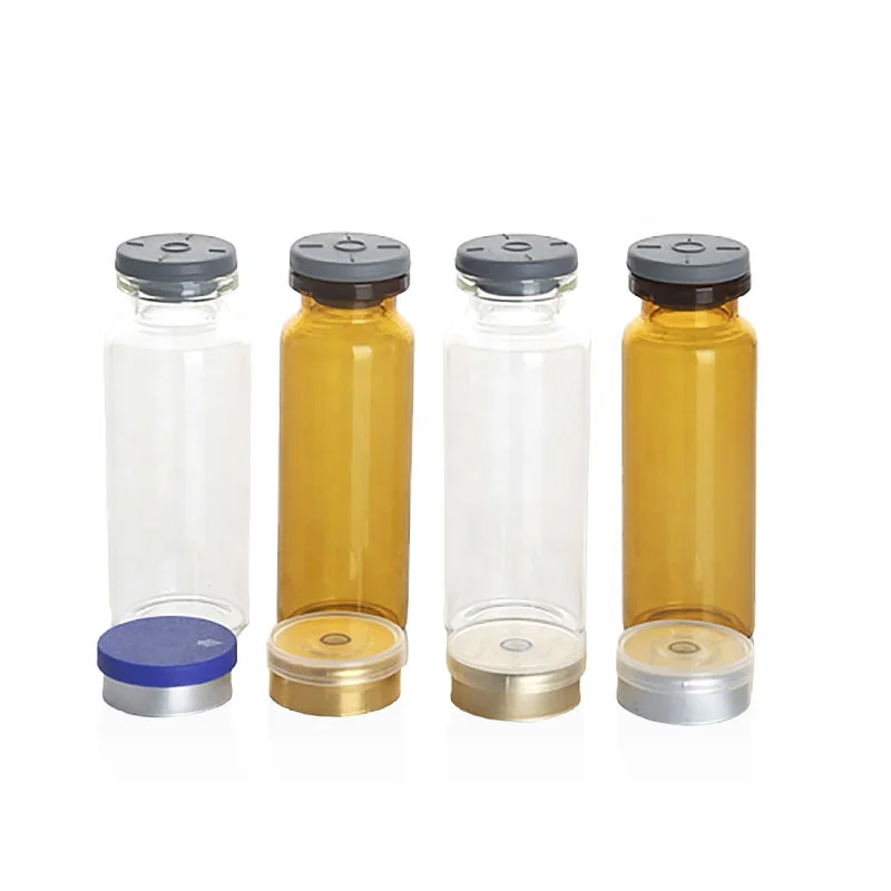 1ml 10ml 20ml Clear Injection Borosilicate Tubular Glass Vials with Caps and Rubber Stoppers