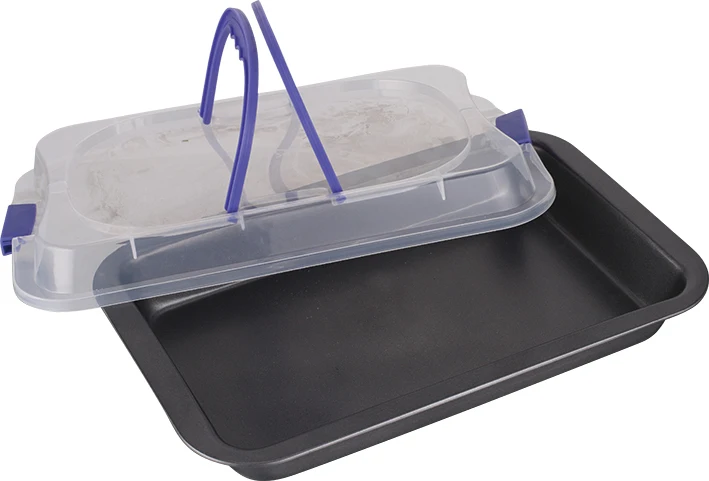 Non stick can group rectangular cake frame with cover outdoor camping box oven bakeware