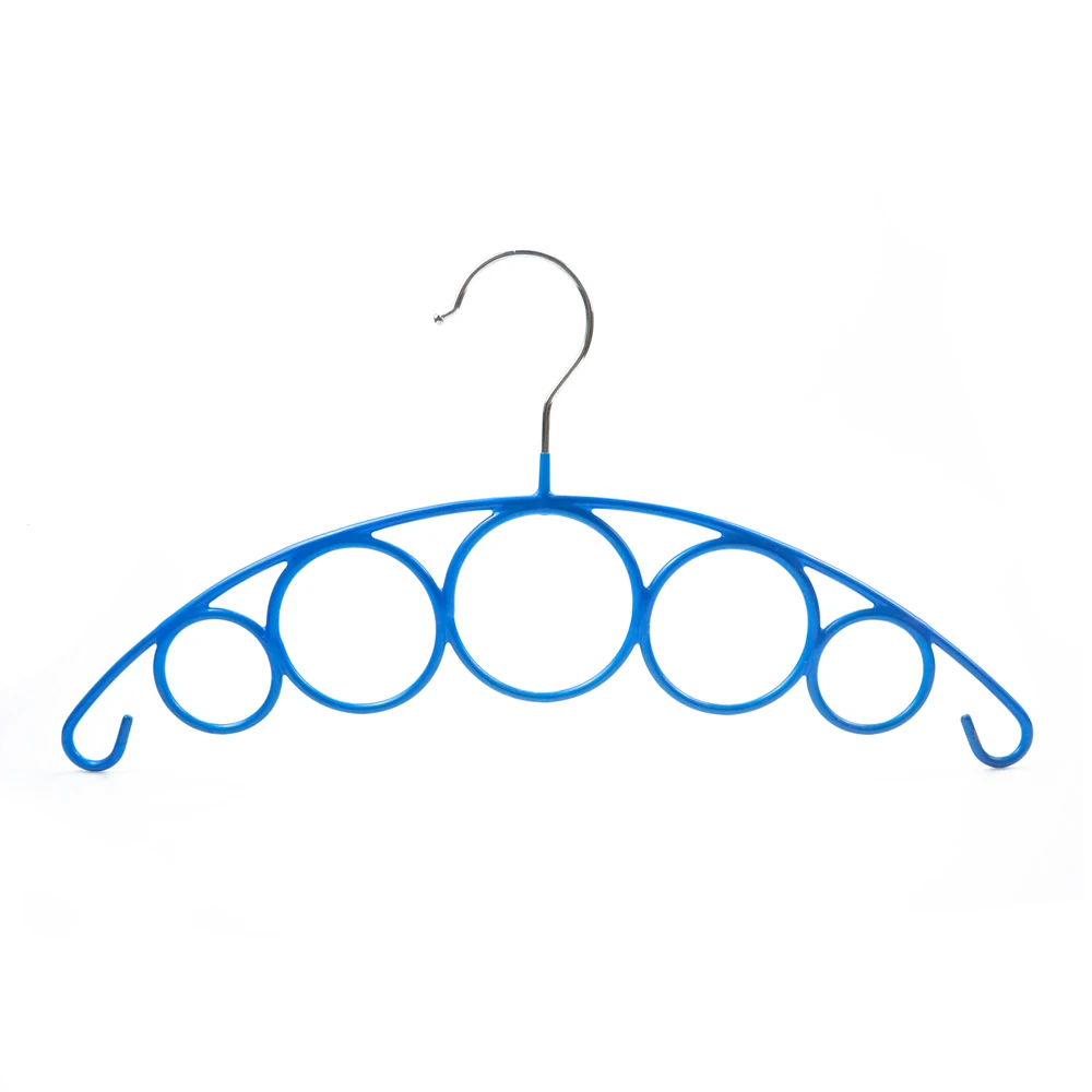 Wholesale New Style Multifunctional Anti-slip PVC Coated Tie and Scarf Metal Hanger With 5 Round