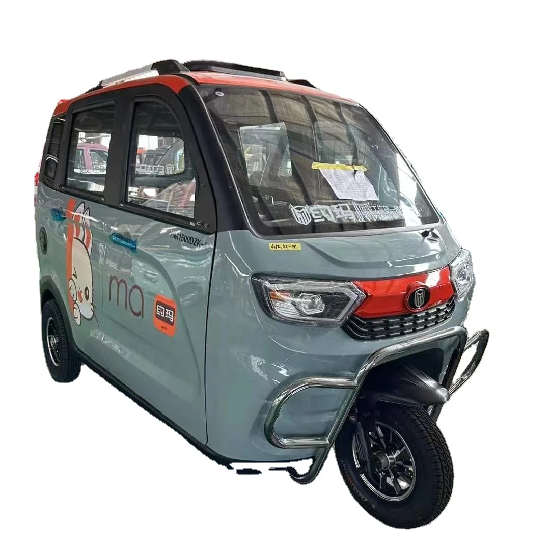 New Energy 3 Wheels Electric Car Fully Enclosed Cargo Vehicles With 60v Battery