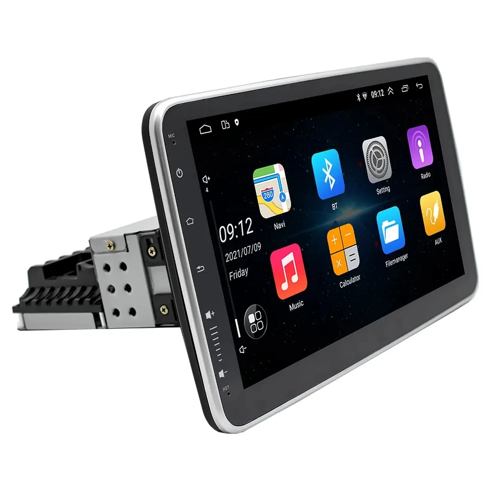 1 Din 10' Car Stereo Radio 360 Degree Rotatable Android 11Carplay and Android Auto GPS Wifi Hi-fi BT USB RDS Support AHD Camera