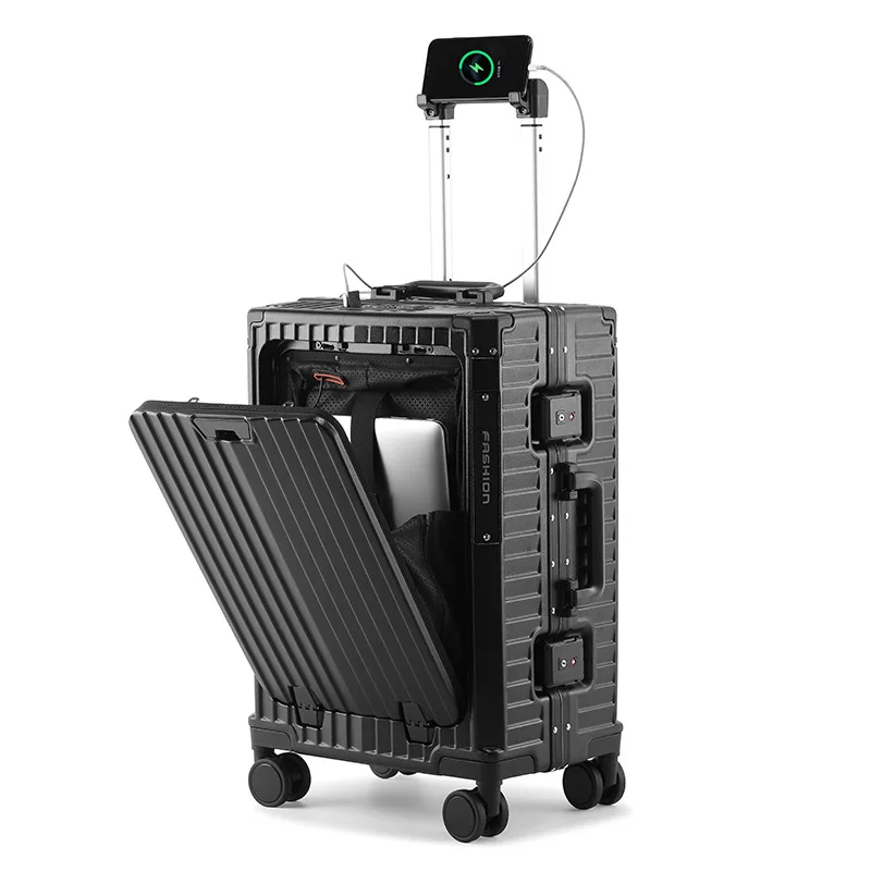 Carry On Luggage Airline Approved Spinner Wheels Lightweight Suitcase 20 Inch Hardside Luggage Sets with Front Compartment