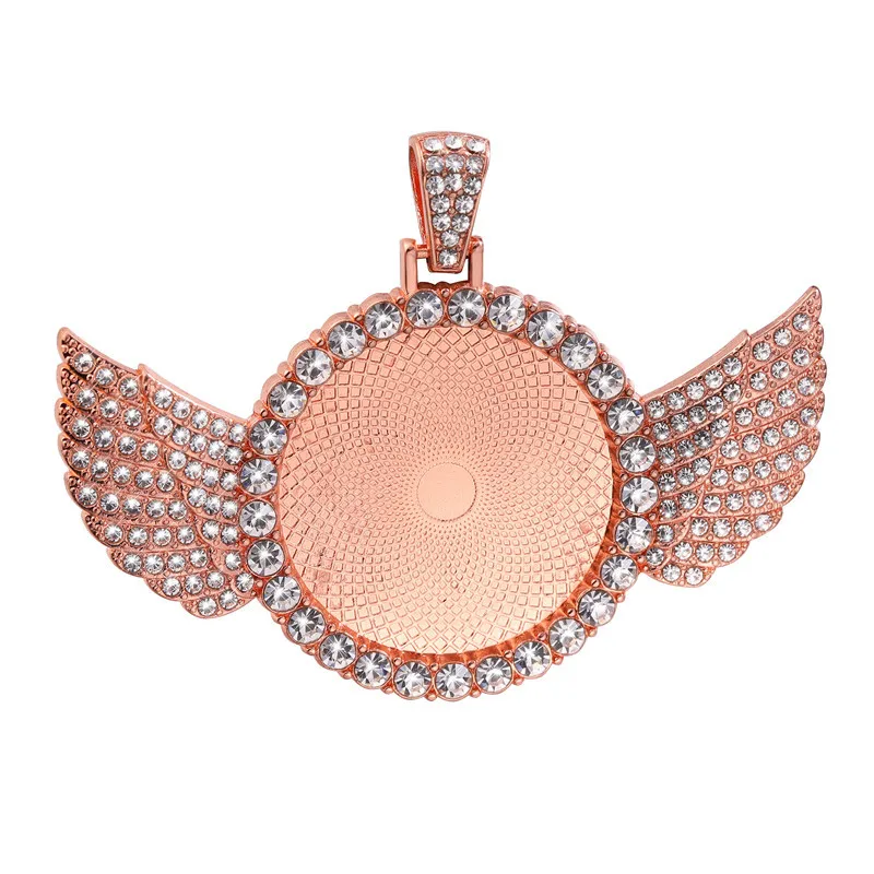 New Angel Wings Shape Sublimation Blanks Necklace Sublimation Jewelry Pendant Blanks for Custom Memory Picture Gifts