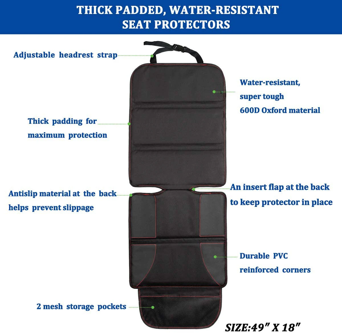 OEM Oxford Fabric Dog Car Seat Protector Child with Thickest Padding Baby Car Seat Protector for Child Car Seat Protector Cover