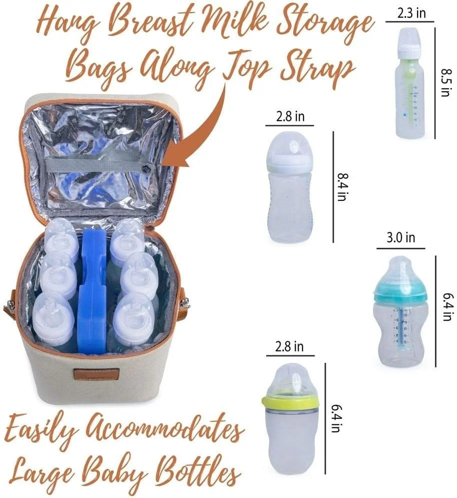 high quality portable outdoor excursions breastmilk long-lasting insulated cooler bag for 6 tall bottles or storage bags